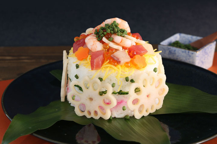 若摘み実山椒　海鮮ちらし寿司